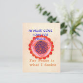 "Mein Herz macht Zuhause für den Frieden" Kunstdru Postkarte (Stehend Vorderseite)