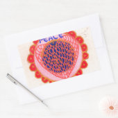 "Mein Herz macht Zuhause für den Frieden" Kunstdru Rechteckiger Aufkleber (Umschlag)