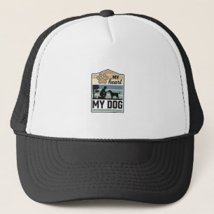 Mein Herz Mein Hund Vintage Gravur Hunde Liebhaber Truckerkappe