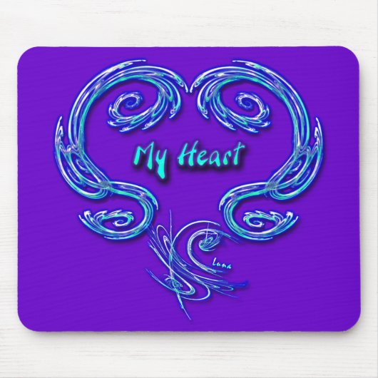 Mein Herz Mousepad (lila) (Vorne)