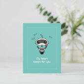 "Mein Herz piept für dich" Niedliche Postkarte (Stehend Vorderseite)