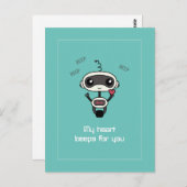 "Mein Herz piept für dich" Niedliche Postkarte (Vorne/Hinten)