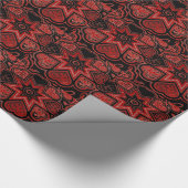 'Mein Herz', rotes und schwarzes Lackpapier Geschenkpapier (Ecke)