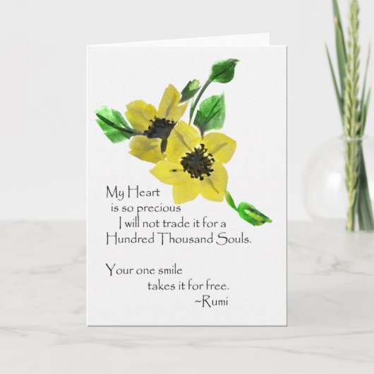 Mein Herz Rumi Aquarell-Gruß Karte (Vorderseite)