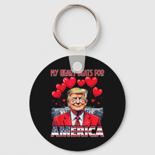 Mein Herz schlägt für America Trump Valentinstag U Schlüsselanhänger