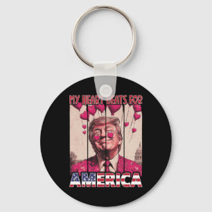 Mein Herz schlägt für America Trump Valentinstag U Schlüsselanhänger