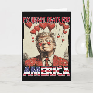 Mein Herz schlägt für Amerika Trump Valentinstag 2 Karte