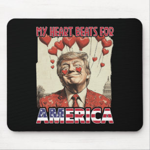 Mein Herz schlägt für Amerika Trump Valentinstag 2 Mousepad
