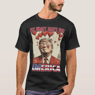 Mein Herz schlägt für Amerika Trump Valentinstag 2 T-Shirt