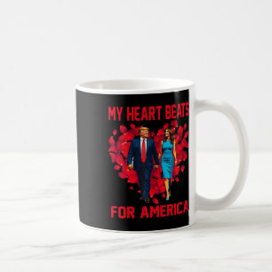Mein Herz schlägt für Amerika Trump Valentinstag 3 Kaffeetasse