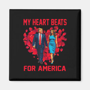 Mein Herz schlägt für Amerika Trump Valentinstag 3 Magnet