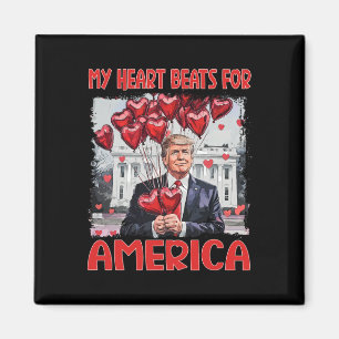 Mein Herz schlägt für Amerika Trump Valentinstag 4 Magnet