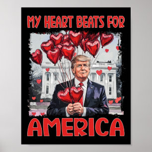 Mein Herz schlägt für Amerika Trump Valentinstag 4 Poster