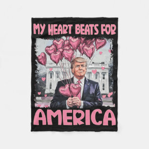 Mein Herz schlägt für Amerika Trump Valentinstag Fleecedecke