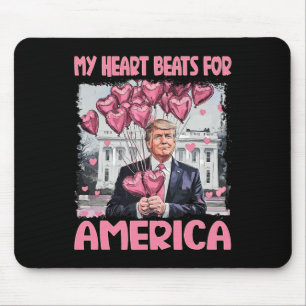 Mein Herz schlägt für Amerika Trump Valentinstag Mousepad