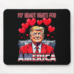 Mein Herz schlägt für Amerika Trump Valentinstag U Mousepad