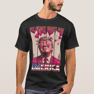 Mein Herz schlägt für Amerika Trump Valentinstag U T-Shirt