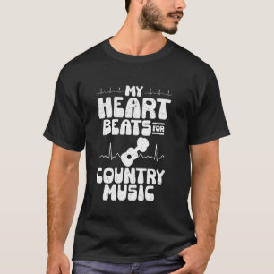 Mein Herz schlägt für Country-Musik Western Cowboy T-Shirt