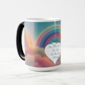 Mein Herz schlägt für dich im Regenbogen-Rhythmus  Verwandlungstasse (Vorderseite Links)