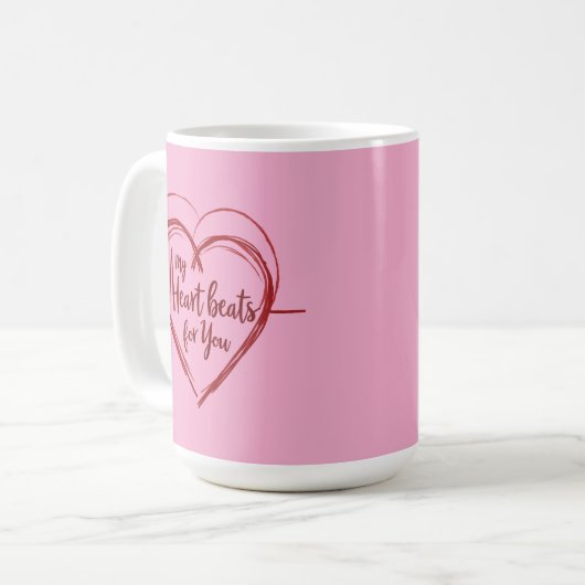 Mein Herz schlägt für dich Kaffeetasse (Vorderseite Links)
