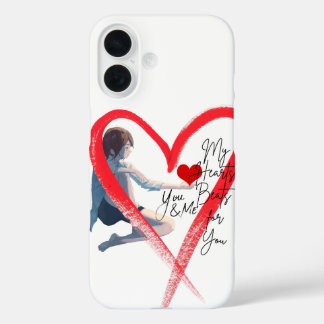 Mein Herz schlägt für Dich – Süße romantische Hand iPhone 16 Hülle