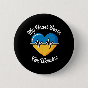 Mein Herz schlägt für die Ukraine Herz Ukrainische Button