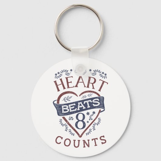 Mein Herz schlägt in 8 Counts Tanz Schlüsselanhänger (Vorderseite)