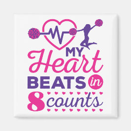 Mein Herz schlägt in 8 Grafen Cheerleader Cheer Magnet