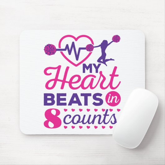 Mein Herz schlägt in 8 Grafen Cheerleader Cheer Mousepad (Mit Mouse)