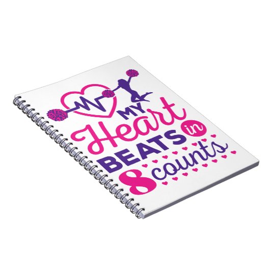 Mein Herz schlägt in 8 Grafen Cheerleader Cheer Notizblock (Rechte Seite)