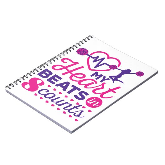 Mein Herz schlägt in 8 Grafen Cheerleader Cheer Notizblock (Linke Seite)