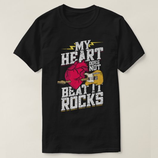 Mein Herz schlägt nicht RocksElectronic Rock Gu T-Shirt (Design vorne)