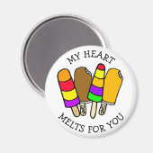 Mein Herz schmilzt für euch Eiscreme Pun Magnet (Vorderseite/Rückseite)