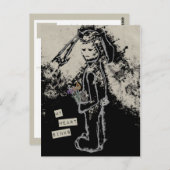 Mein Herz sinkt Beileid sinnibunny Postkarte (Vorne/Hinten)