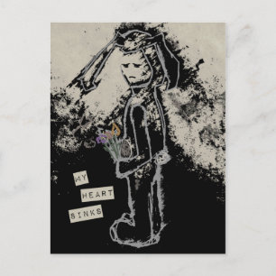 Mein Herz sinkt Beileid sinnibunny Postkarte