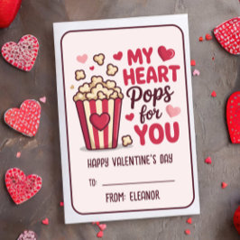 MEIN HERZ SPRINGT FÜR DICH Valentinstag Klassenzim Mitteilungskarte