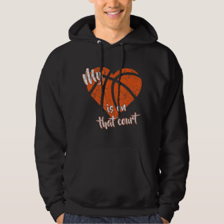 Mein Herz steht auf dem Basketball auf dem Hof Hoodie