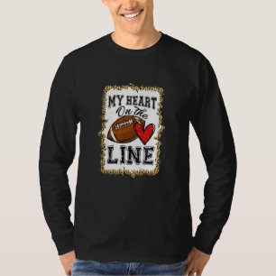 Mein Herz steht auf der Linie Offensive Lineman Fo T-Shirt