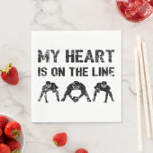 Mein Herz steht auf der Schlange - Fußball Lineman Serviette (Beispiel)