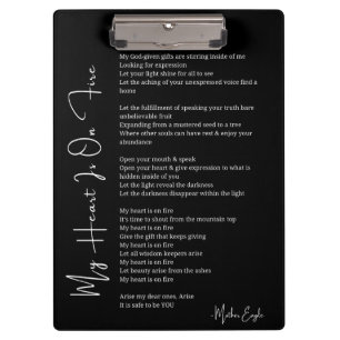 Mein Herz steht auf einem Gedicht zur Feuerförderu Klemmbrett