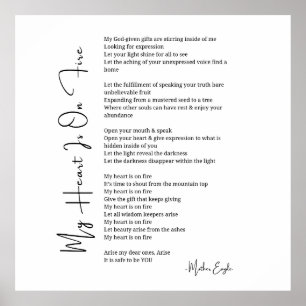 Mein Herz steht auf einem Gedicht zur Feuerförderu Poster