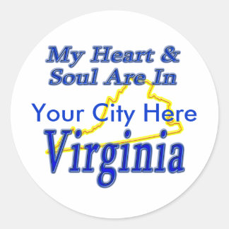 Mein Herz und Soul sind in Virginia Runder Aufkleber