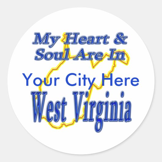 Mein Herz und Soul sind in West Virginia Runder Aufkleber (Vorderseite)