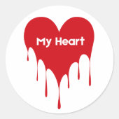 Mein Herz-Valentin-Aufkleber entwirft Runder Aufkleber (Vorderseite)