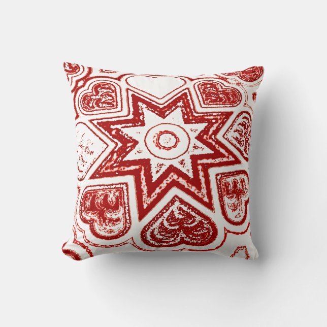 'Mein Herz' wirbelkissen (weiß) Kissen (Vorderseite)