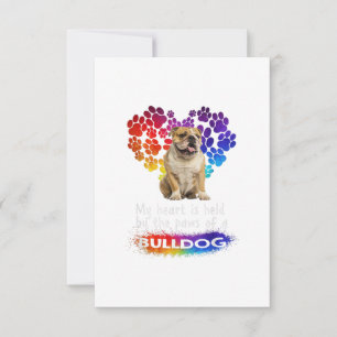 Mein Herz wird von den Paaren eines Bulldoggen geh RSVP Karte