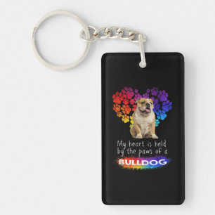 Mein Herz wird von den Paaren eines Bulldoggen geh Schlüsselanhänger