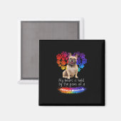 Mein Herz wird von den Paaren eines französischen Magnet (Vorderseite/Rückseite)