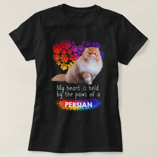 Mein Herz wird von den Paws einer persischen Katze T-Shirt (Design vorne)