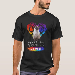 Mein Herz wird von den Paws einer siamesischen Kat T-Shirt